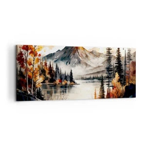Obraz na plátne - Zlatá jeseň na horách - 120x50 cm