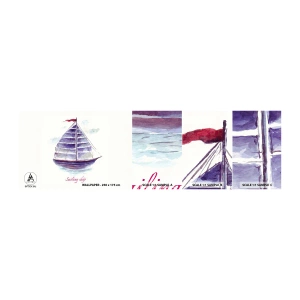 Vzorka samolepiacej fototapety Deluxe Sticker - Napnuté plachty a pokojná voda - Plachetnica, Prímorské, More - 100x30 cm