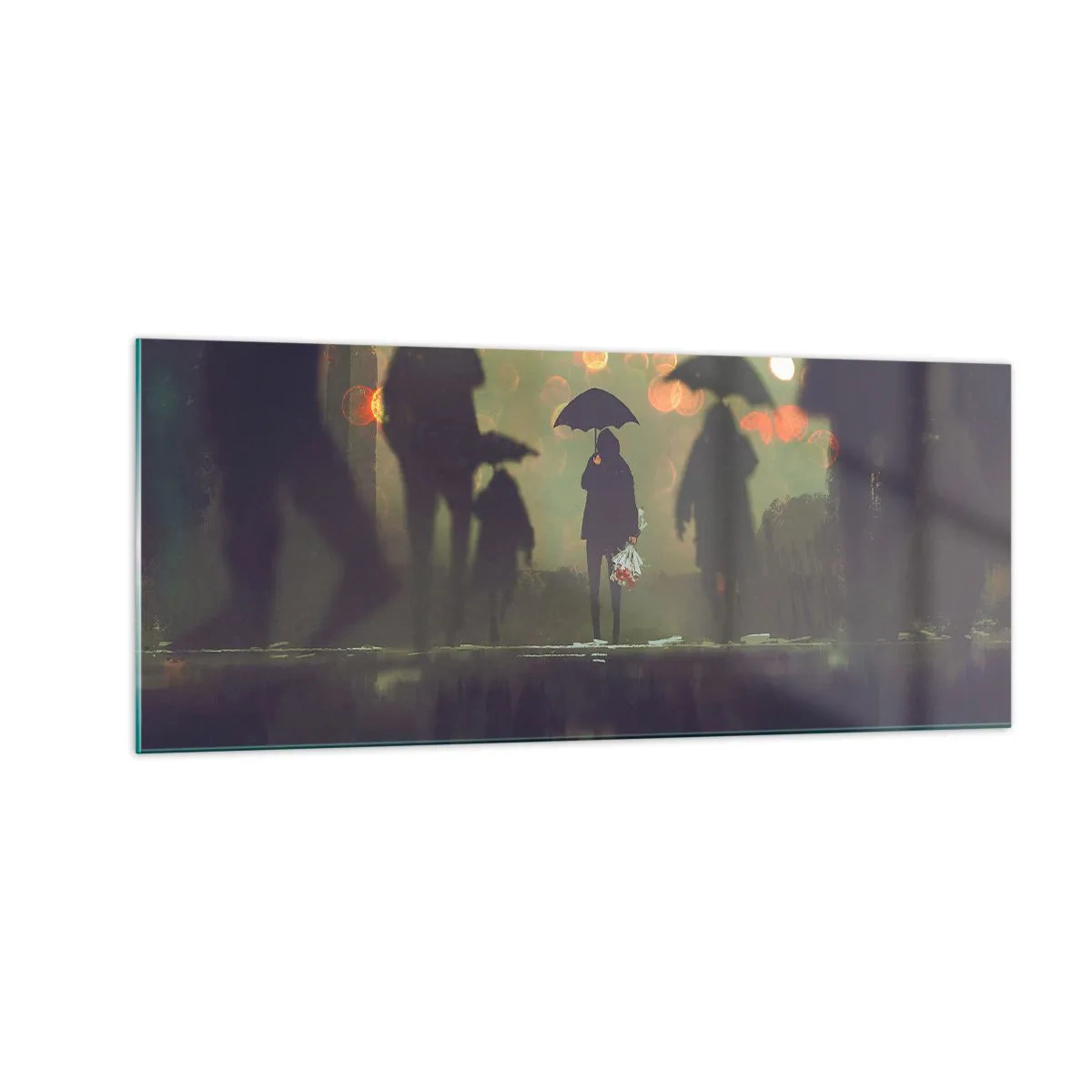 Obraz na skle - Z perspektívy kvapky dažďa - 100x40 cm