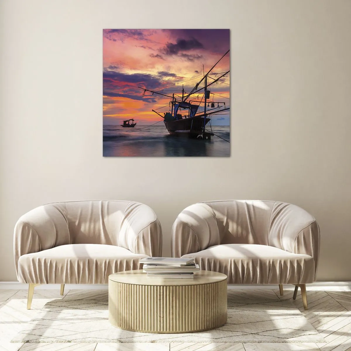 Obraz na skle - Exotický večer - 30x30 cm