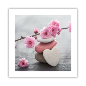 Plagát - Blaženosť s višňovým kvetom - 40x40 cm