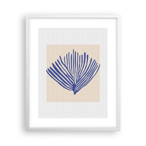 Plagát v bielom ráme - Modrý vejár - 40x50 cm