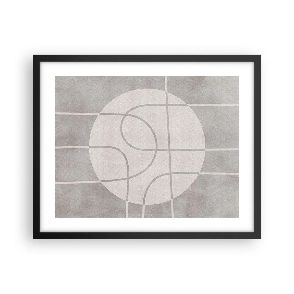 Plagát v čiernom ráme - Kruhovo a priamo - 50x40 cm