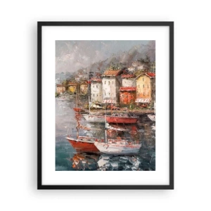 Plagát v čiernom ráme - Romantický prístav - 40x50 cm