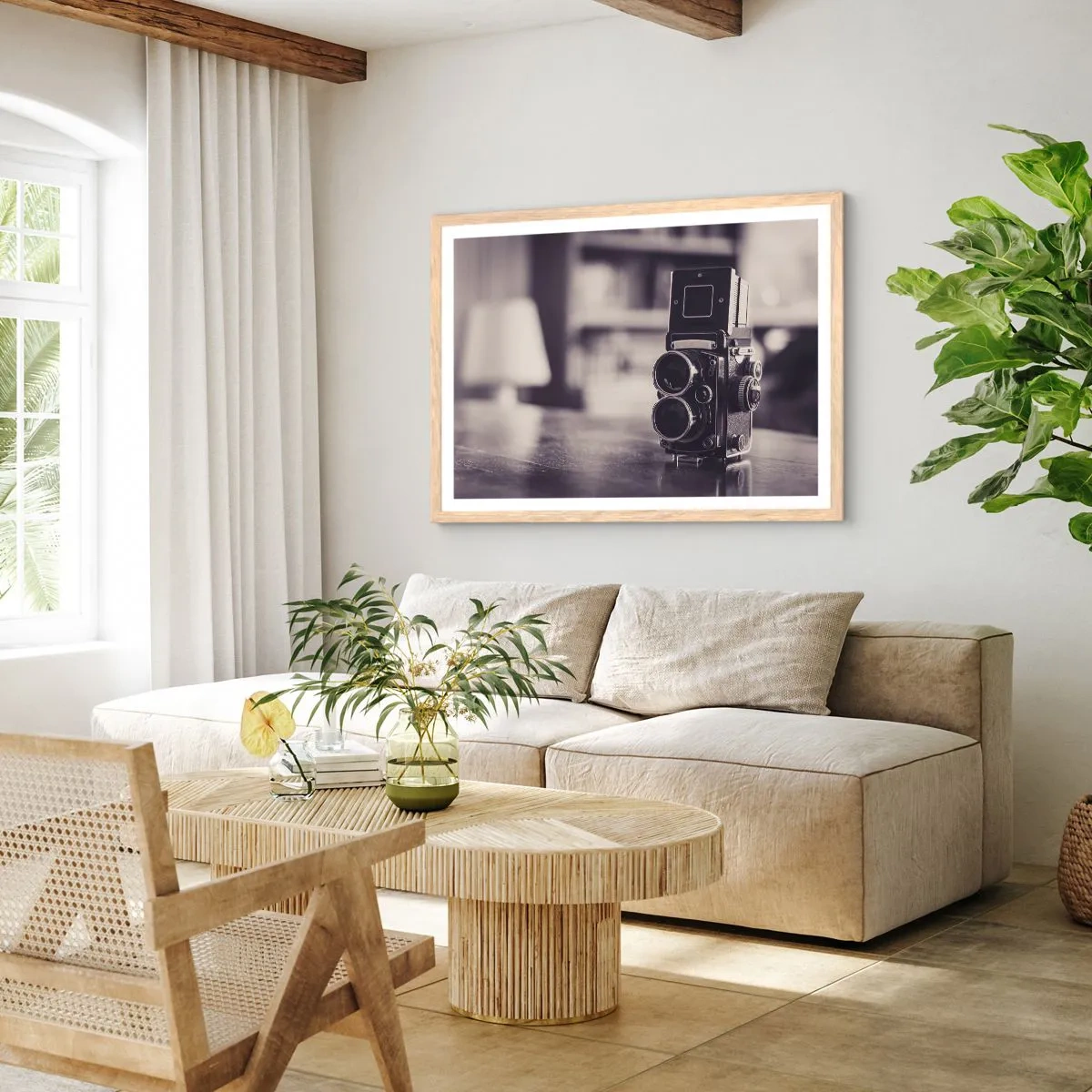 Plagát v ráme zo svetlého duba - Kúzlo starej fotografie - 70x50 cm