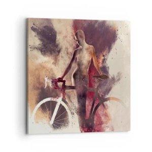 Obraz na plátne - Cyklistická duša v mramorových tvaroch - 70x70 cm