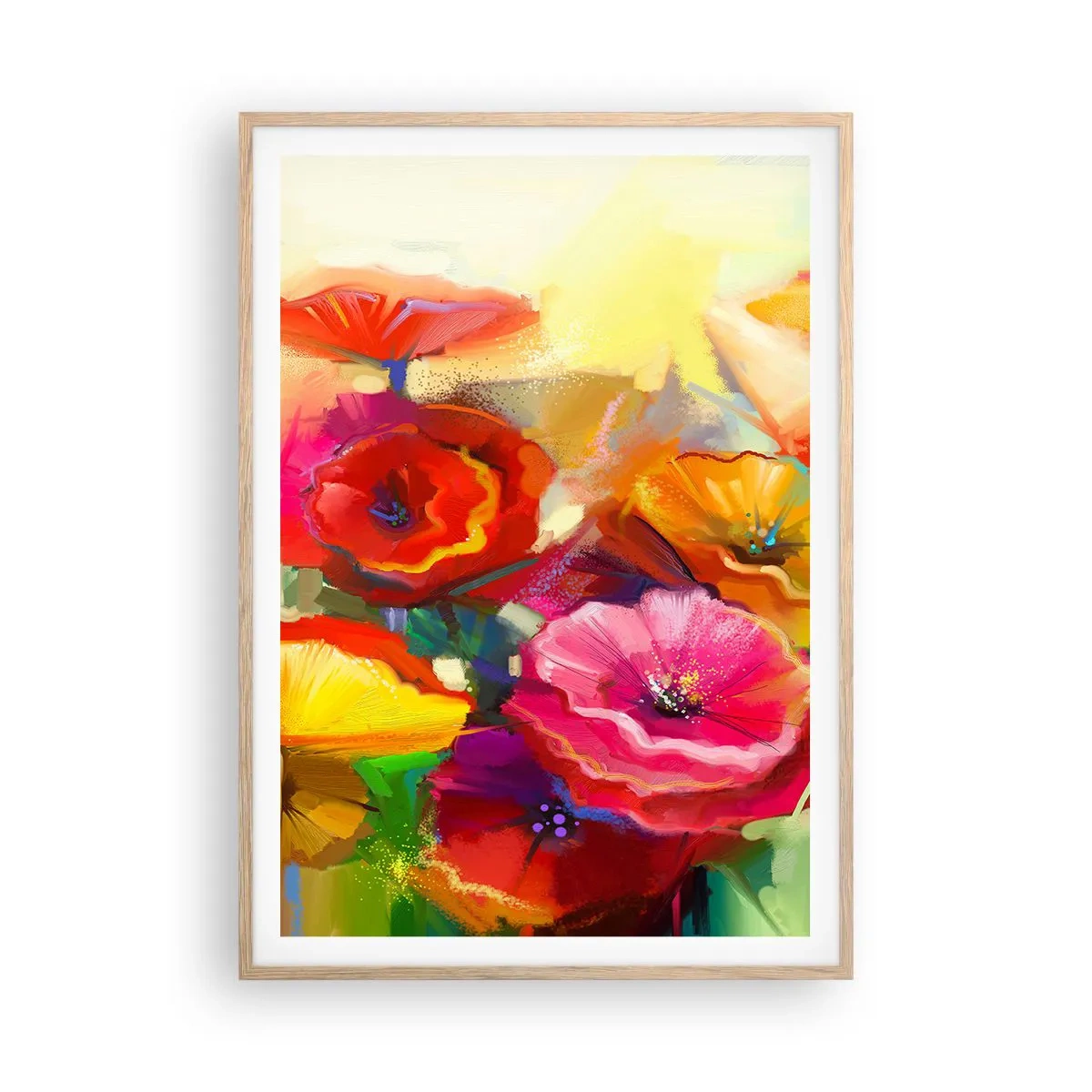 Plagát v ráme zo svetlého duba - Nielen červené - 70x100 cm