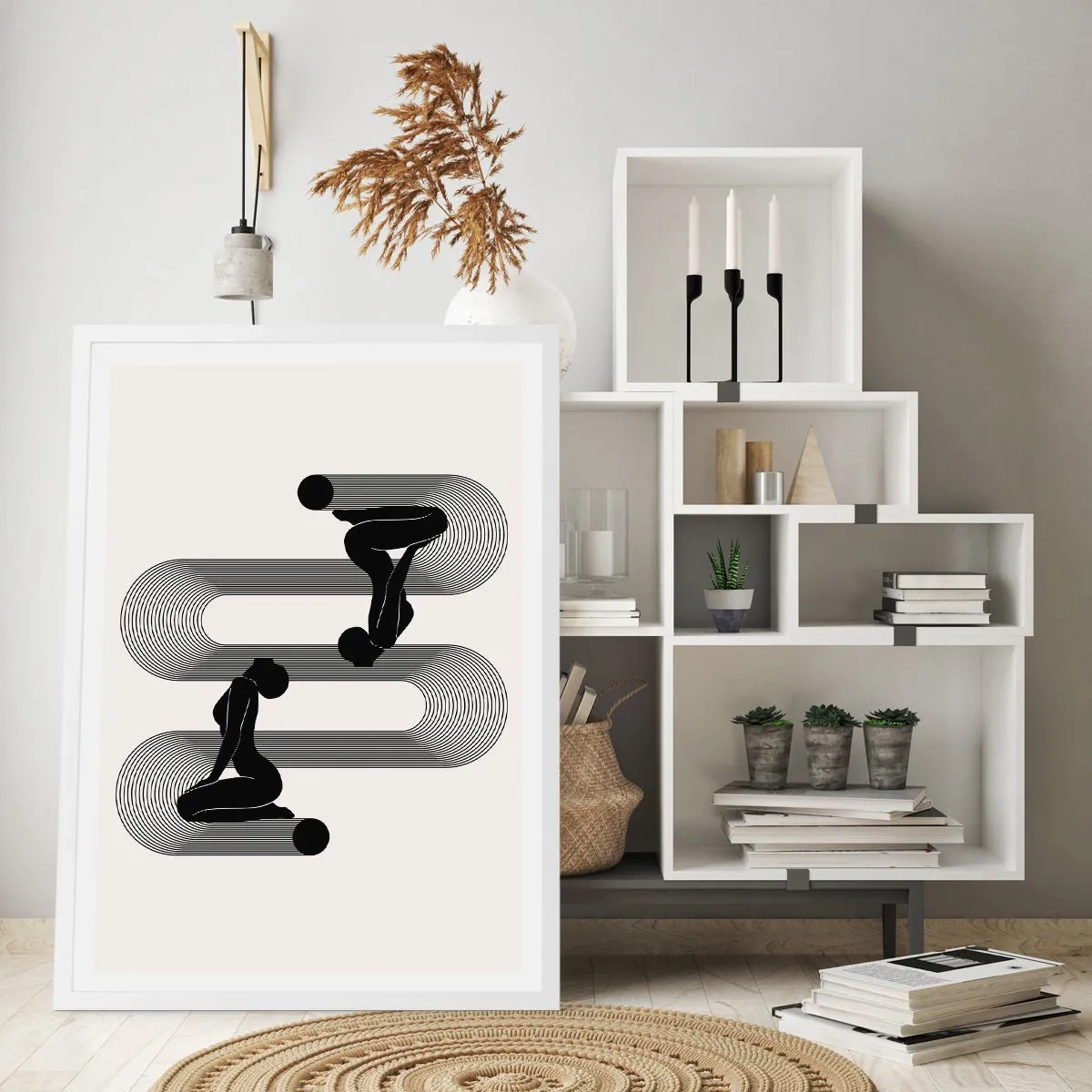 Plagát v bielom ráme - Zmyselná symetria - 61x91 cm