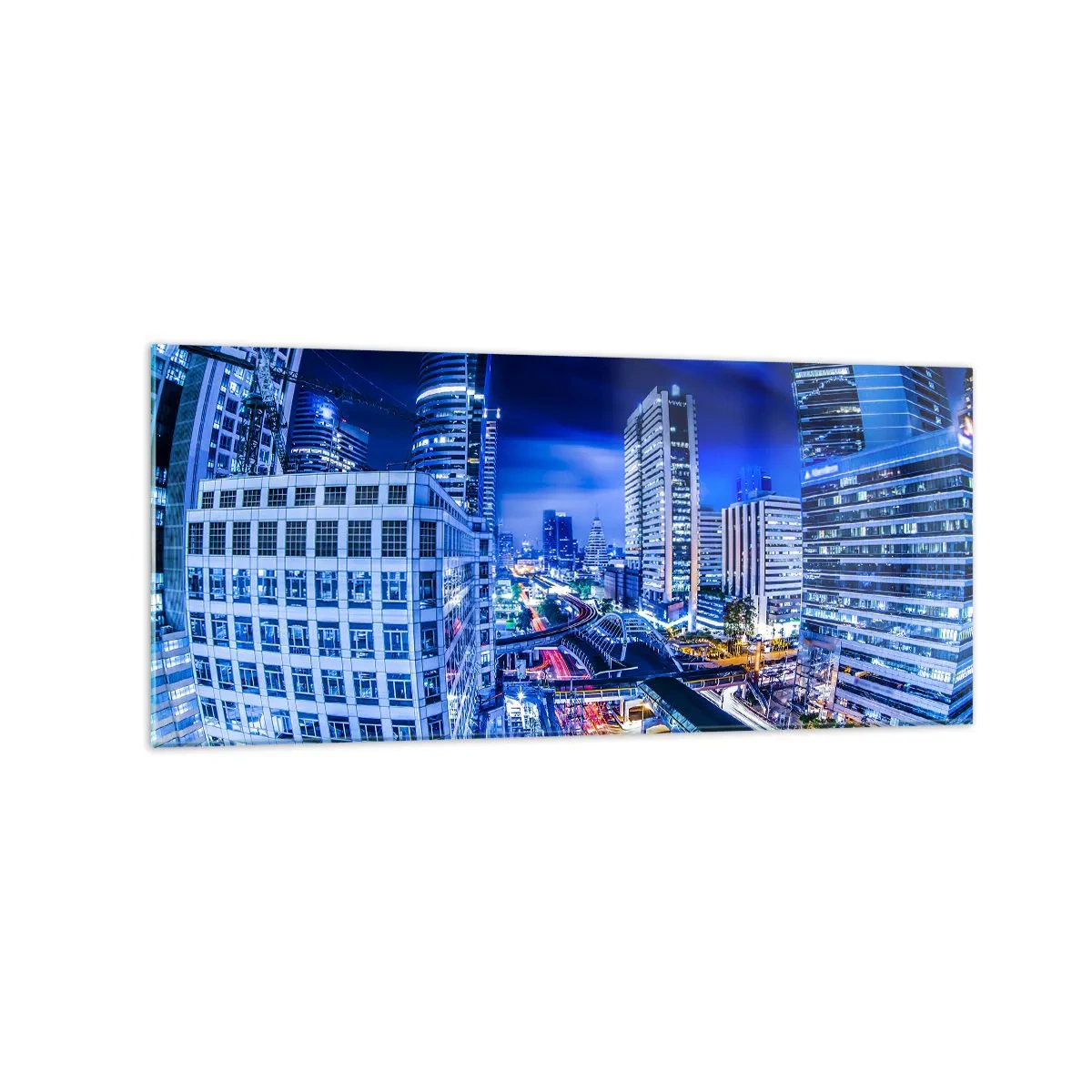 Obraz na skle - Rytmy nočného mesta - 120x50 cm