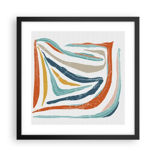 Plagát v čiernom ráme - Priateľsky usmievavá abstrakcia - 40x40 cm