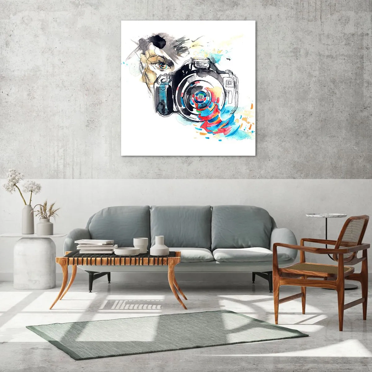 Obraz na skle - Okom objektívu - 70x70 cm