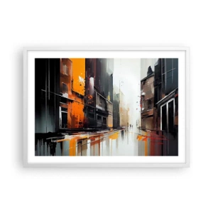Plagát v bielom ráme - Daždivý deň - 70x50 cm