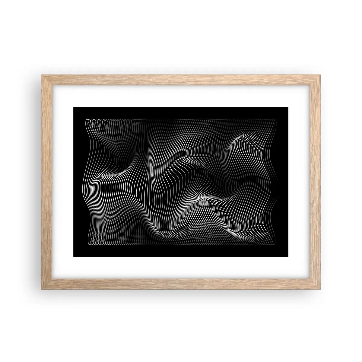 Plagát v ráme zo svetlého duba - Tanec svetla v priestore - 40x30 cm