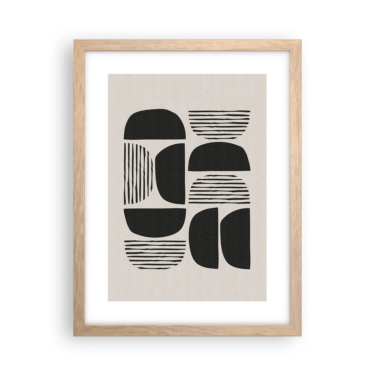 Plagát v ráme zo svetlého duba - Polovičaté sústavy - 30x40 cm