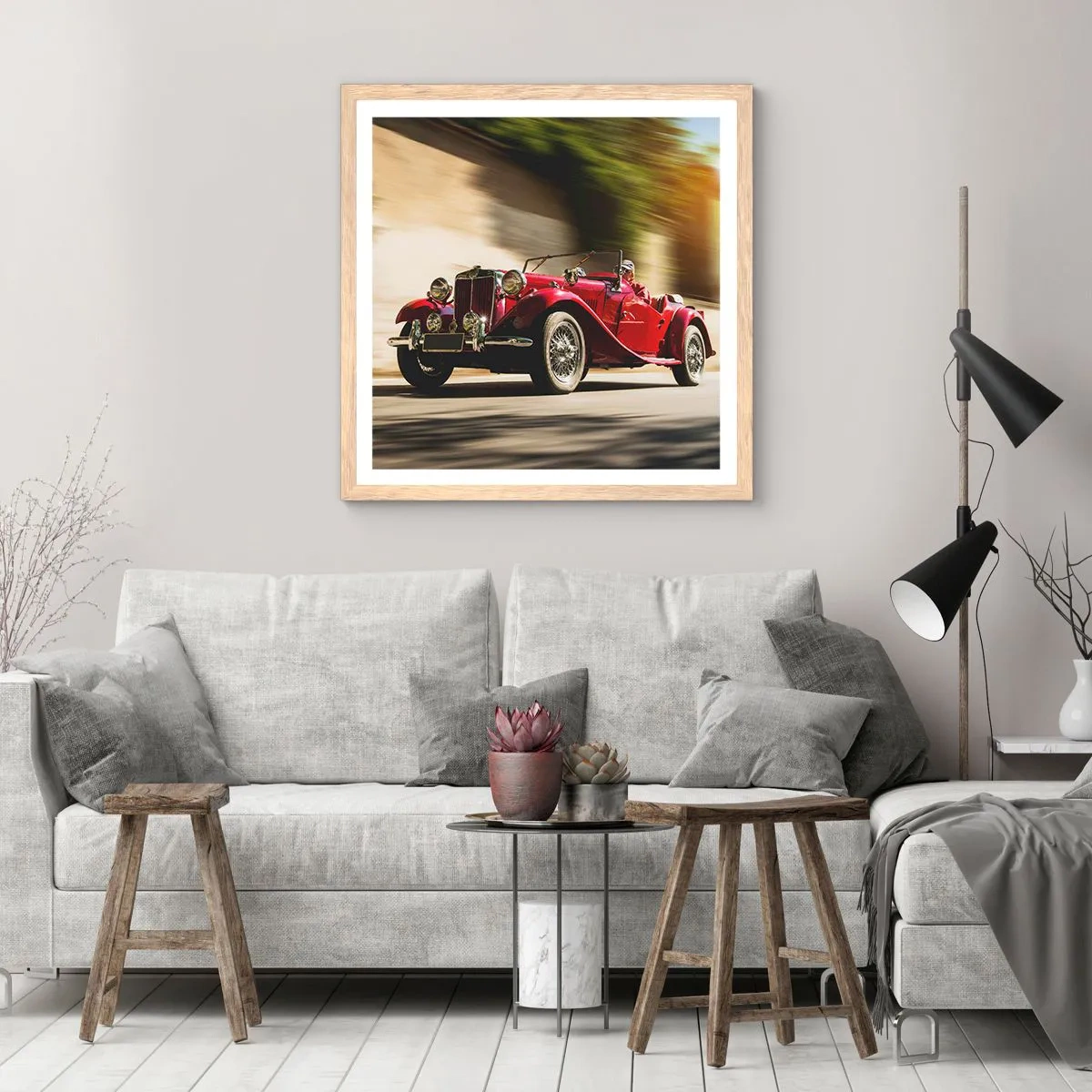 Plagát v ráme zo svetlého duba - Krajšia ako Níke Samotrácka - 30x30 cm