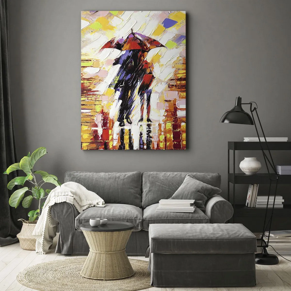Obraz na plátne - Spoločne cez noc a dážď - 50x70 cm