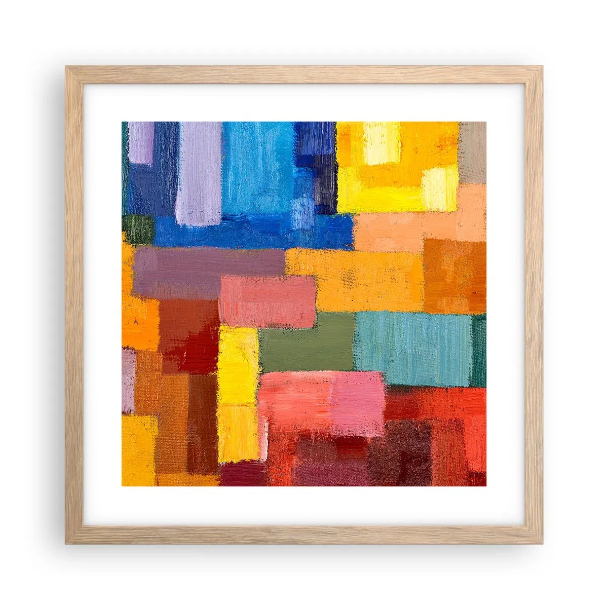 Plagát v ráme zo svetlého duba - Každý iný, všetky farebné - 40x40 cm