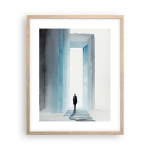 Plagát v ráme zo svetlého duba - Ži bez obmedzenia - 40x50 cm