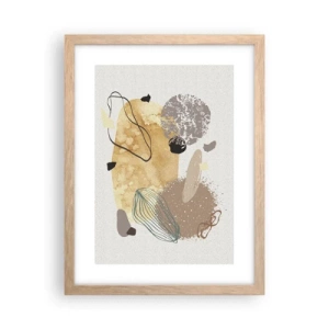 Plagát v ráme zo svetlého duba - Abstraktná slivka - 30x40 cm