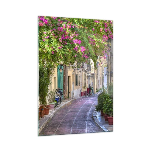 Obraz na skle - Kvitnúce zákutie - 50x70 cm