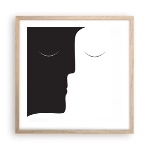 Plagát v ráme zo svetlého duba - Jednota protikladov - 50x50 cm