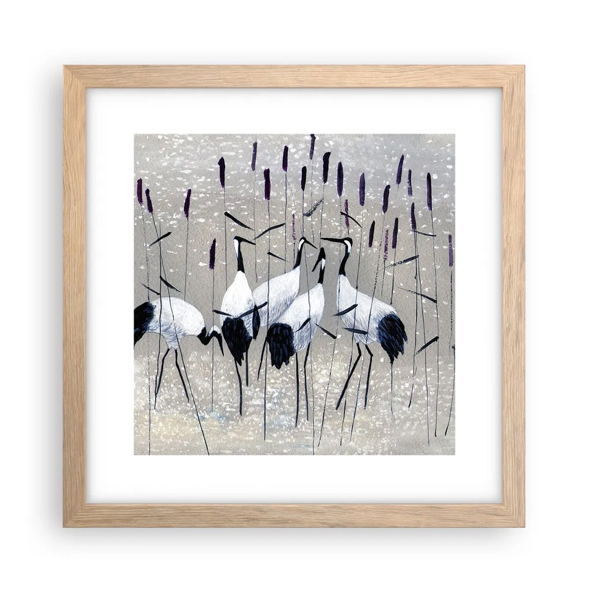 Plagát v ráme zo svetlého duba - Medzi svojimi - 30x30 cm