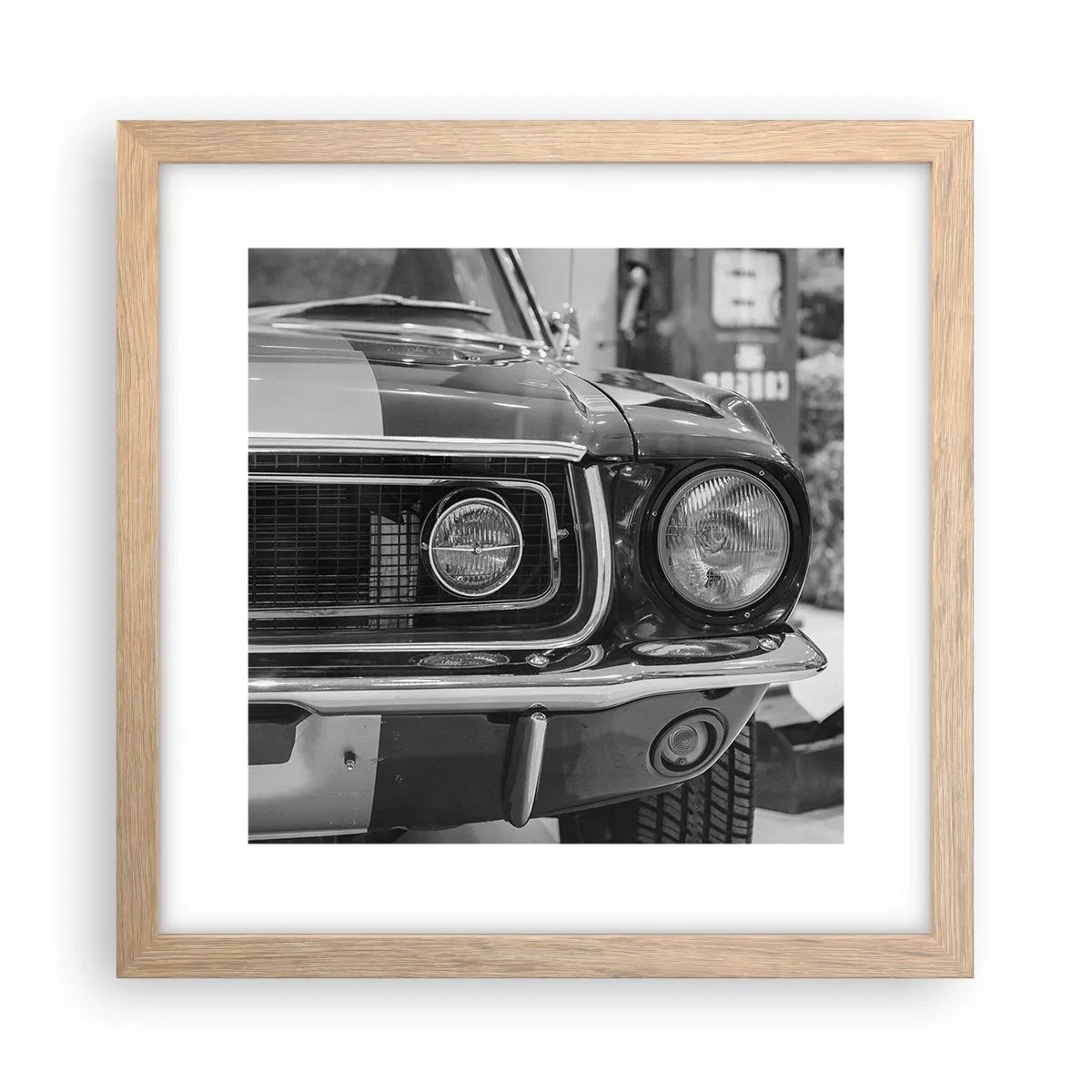 Plagát v ráme zo svetlého duba - Divoká jazda - 30x30 cm