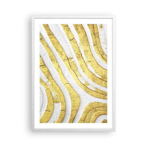 Plagát v bielom ráme - Kompozícia v bielej a zlatej - 50x70 cm