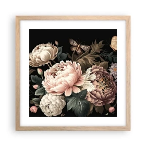 Plagát v ráme zo svetlého duba - V barokovom štýle - 40x40 cm