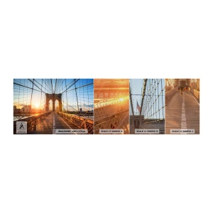 Vzorka fototapety Premium Canvas - Na zlatom moste - New York, Brooklynský most, Architektúra - 100x30 cm