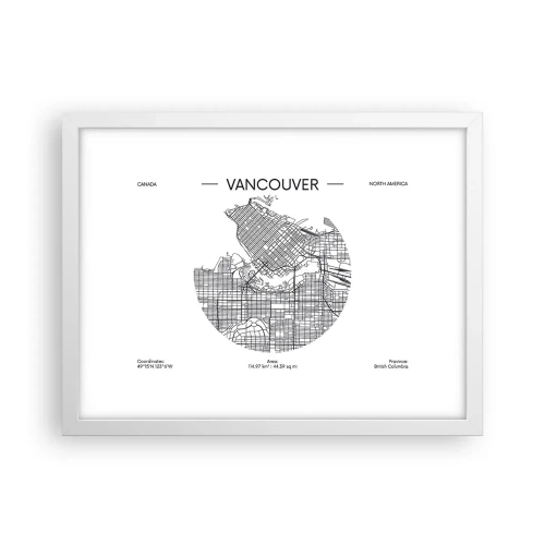 Plagát v bielom ráme - Anatómia Vancouveru - 40x30 cm