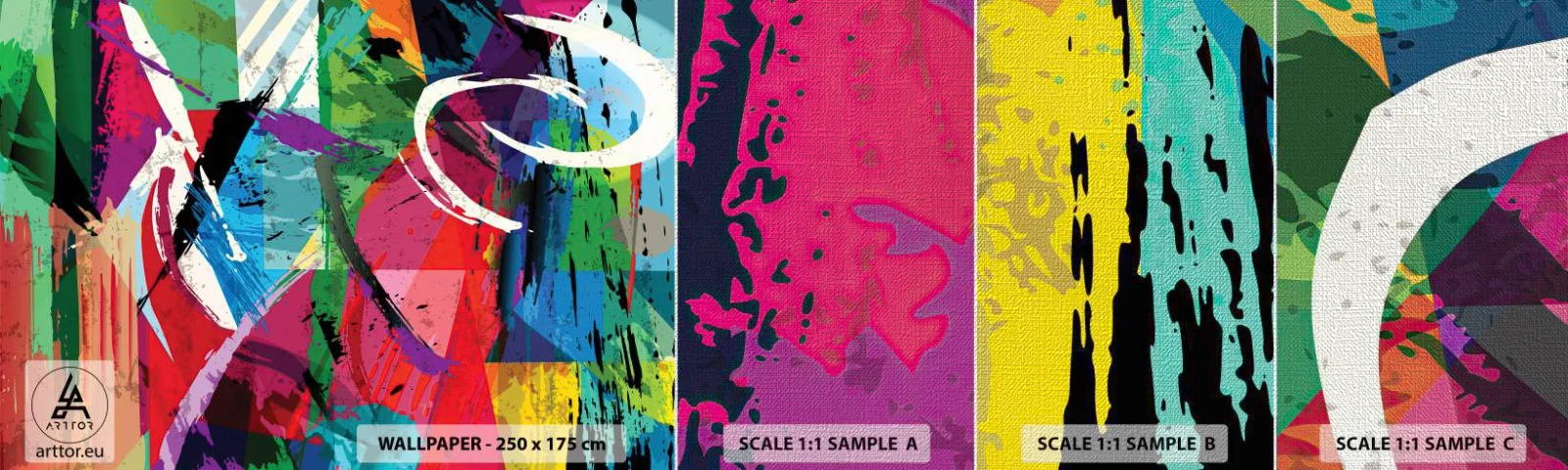 Vzorka fototapety Premium Canvas - Rýchlo, živo a čulo - Abstrakcia, Kus, Moderné umenie - 100x30 cm