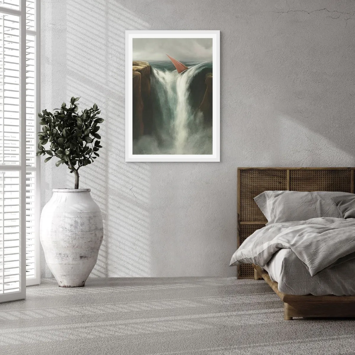 Plagát v bielom ráme - Životné varovanie - 50x70 cm