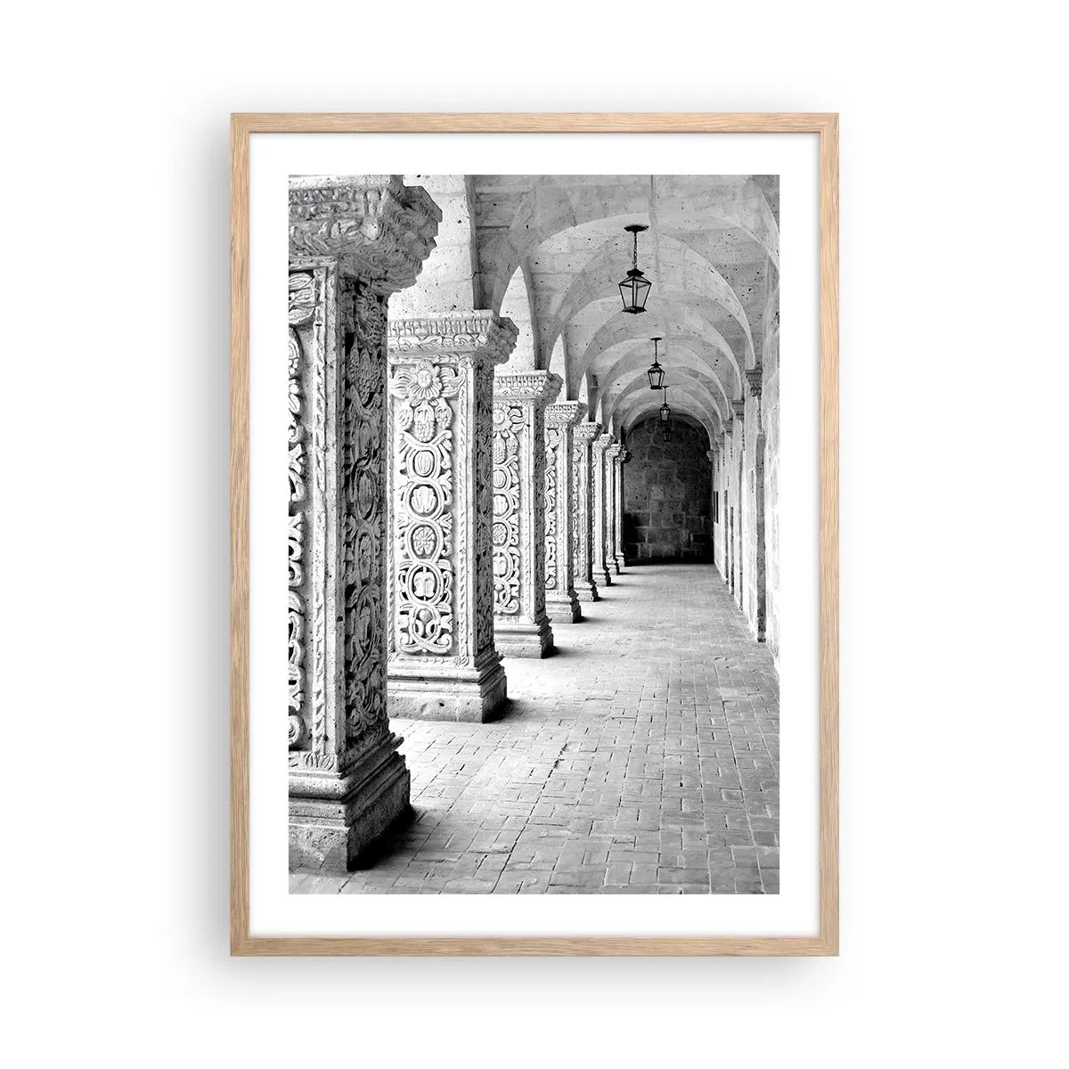 Plagát v ráme zo svetlého duba - Kam…? - 50x70 cm