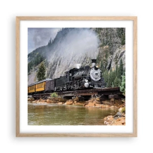 Plagát v ráme zo svetlého duba - A kam to? Kam? - 50x50 cm