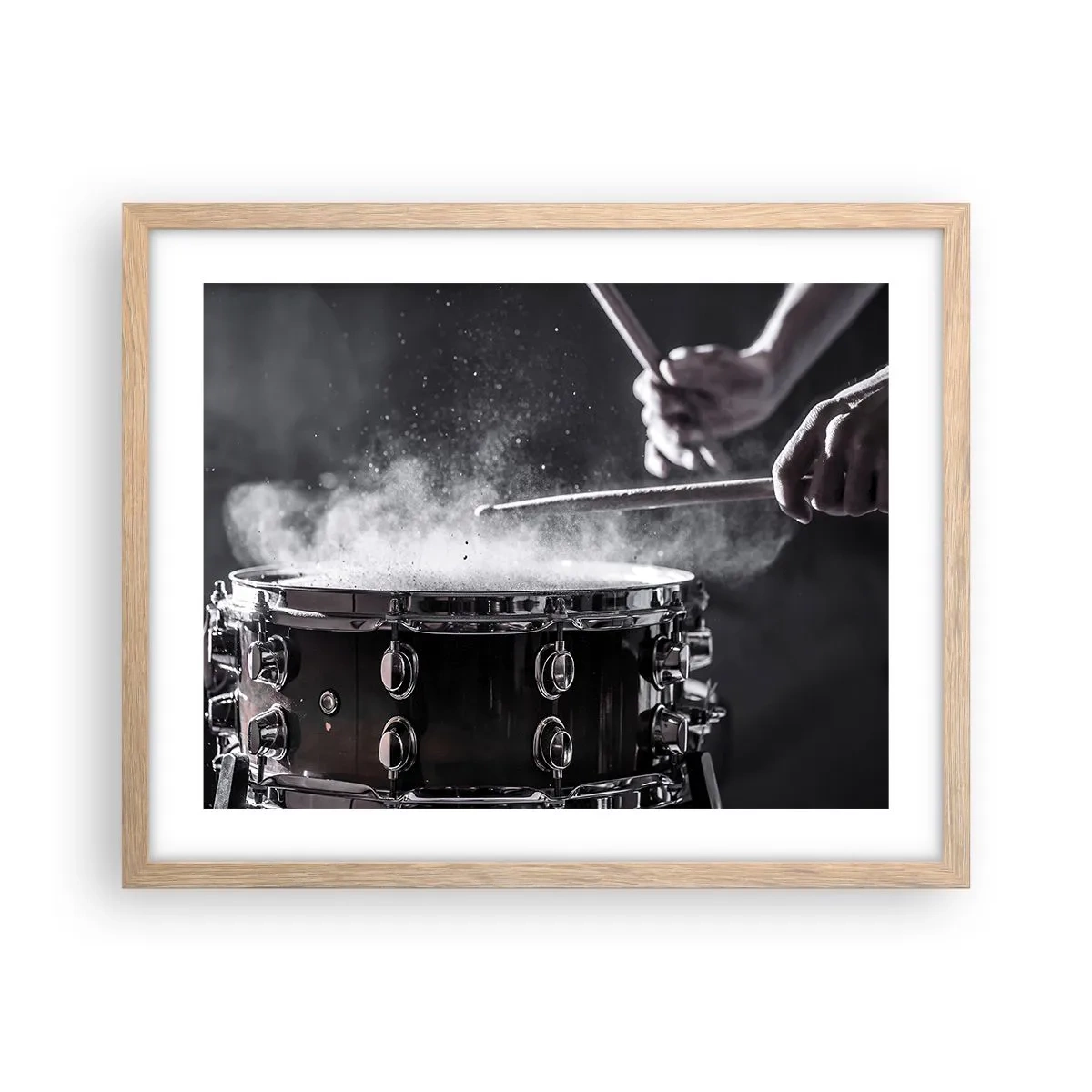 Plagát v ráme zo svetlého duba - Pulz hudby - 50x40 cm
