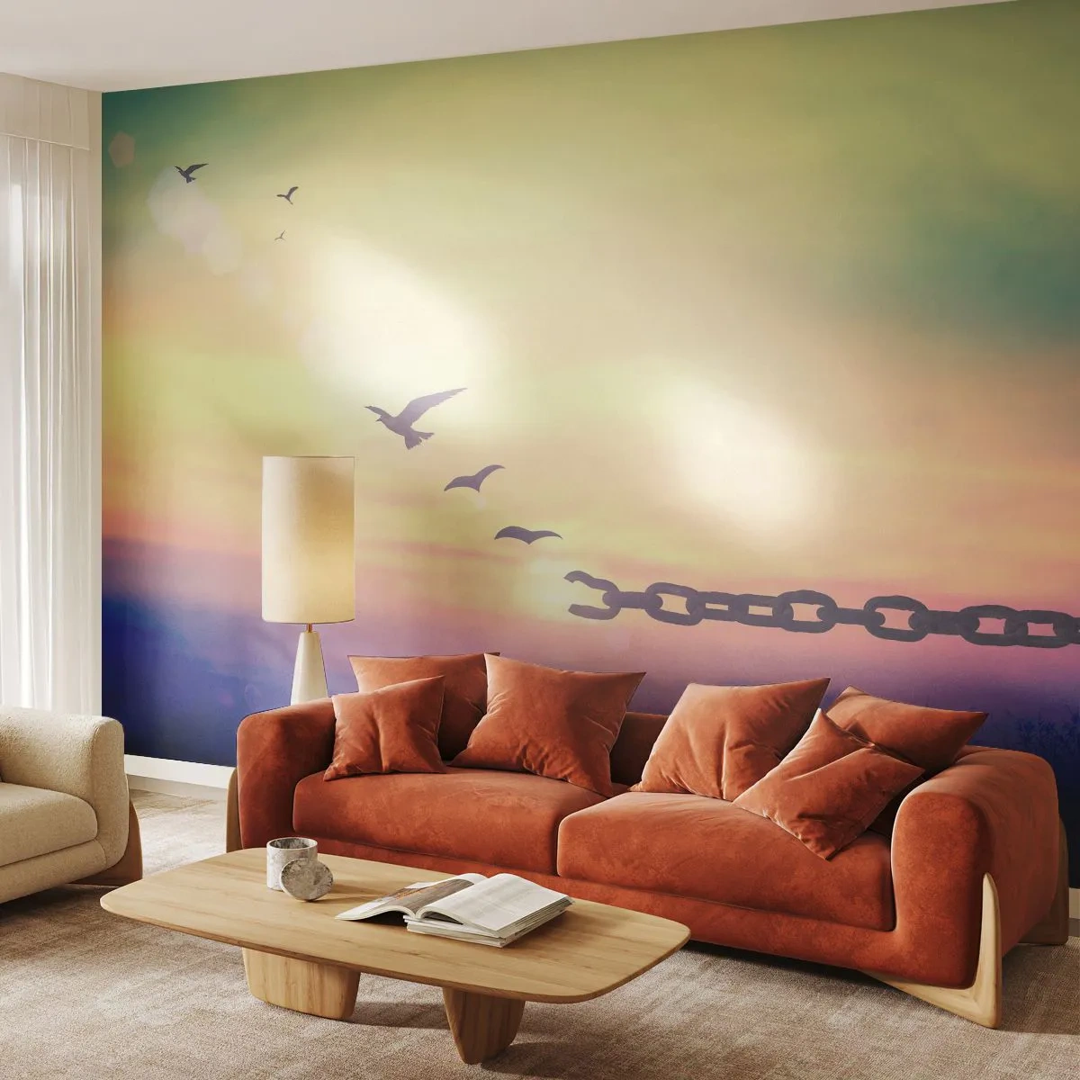 Fototapeta Premium Sand - Víťazstvo slobody - Abstrakcia, Vtáky, Kus - 100x70 cm
