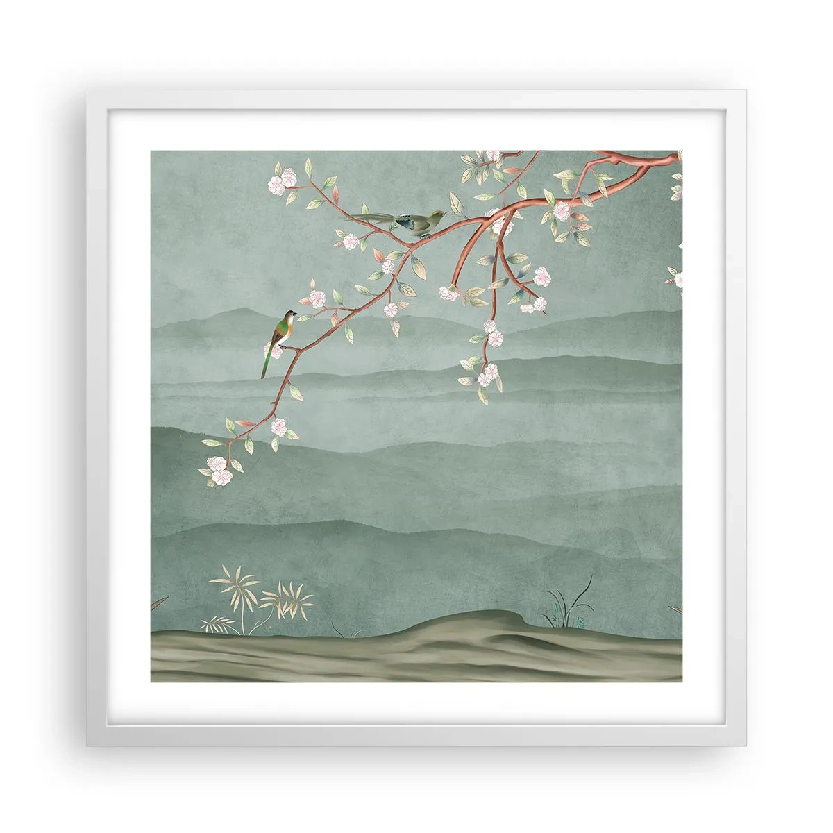 Plagát v bielom ráme - Jar je tu - 50x50 cm