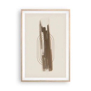 Plagát v ráme zo svetlého duba - Závan šedej - 61x91 cm