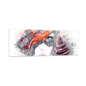 Obraz na skle - S ňou je každý deň sviatok - 90x30 cm