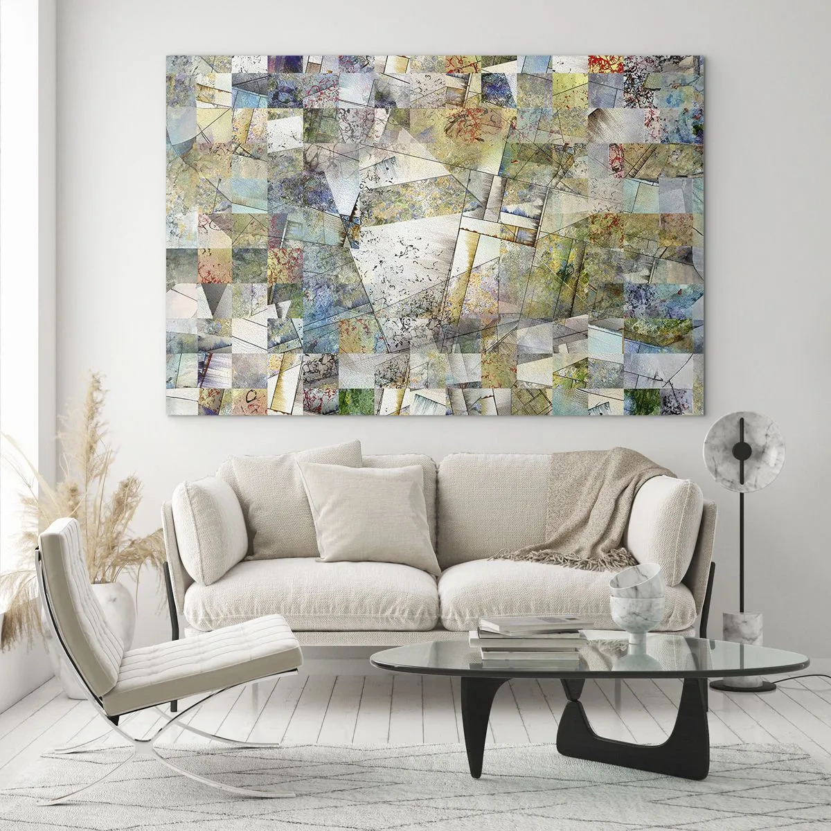 Obraz na skle - Geometrické preskupenie - 100x70 cm