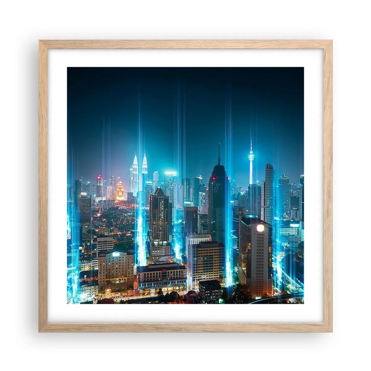 Plagát v ráme zo svetlého duba - Berlínskym spôsobom do neba - 50x50 cm