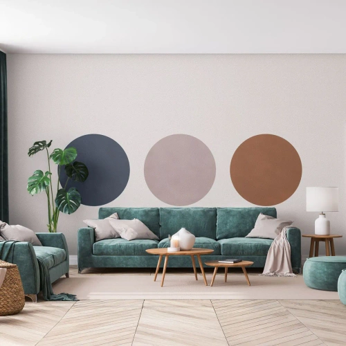 Fototapeta Standard Eco - Minimalistické kruhy v tlmených farbách - 100x70cm - Symbol dokonalosti - Moderná nástenná dekorácia do obývacej izby a spálne ARTTOR