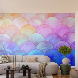 Fototapeta Premium Canvas - Perleťová šupina - Pastel, Bubliny, Váhy - 400x280 cm