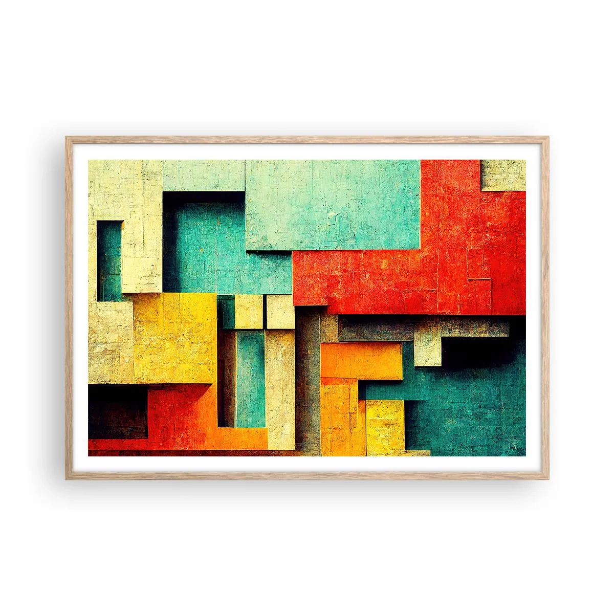 Plagát v ráme zo svetlého duba - Festival pravých uhlov - 100x70 cm