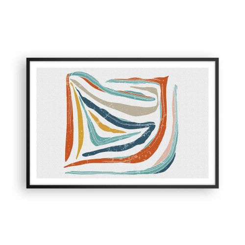 Plagát v čiernom ráme - Priateľsky usmievavá abstrakcia - 91x61 cm