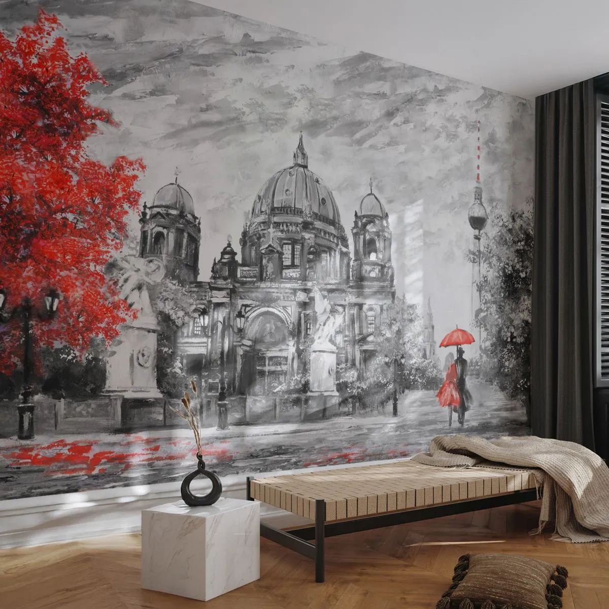 Fototapeta Premium Canvas - Berlínske stretnutie - Mesto, Maľovanie, Architektúra - 150x105 cm