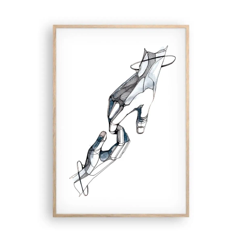 Plagát v ráme zo svetlého duba - Dobré gesto - 70x100 cm