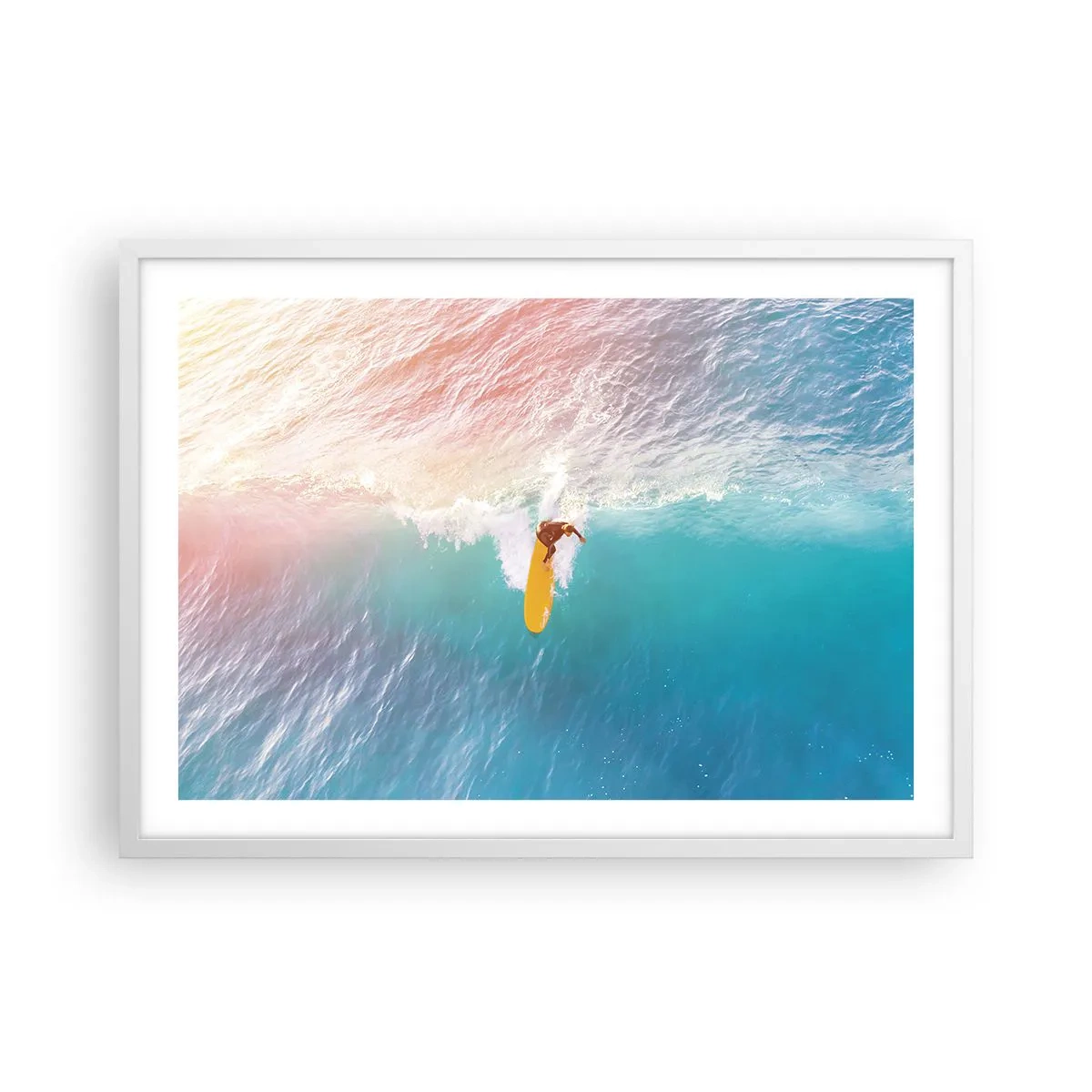 Plagát v bielom ráme - Oceanický jazdec - 70x50 cm