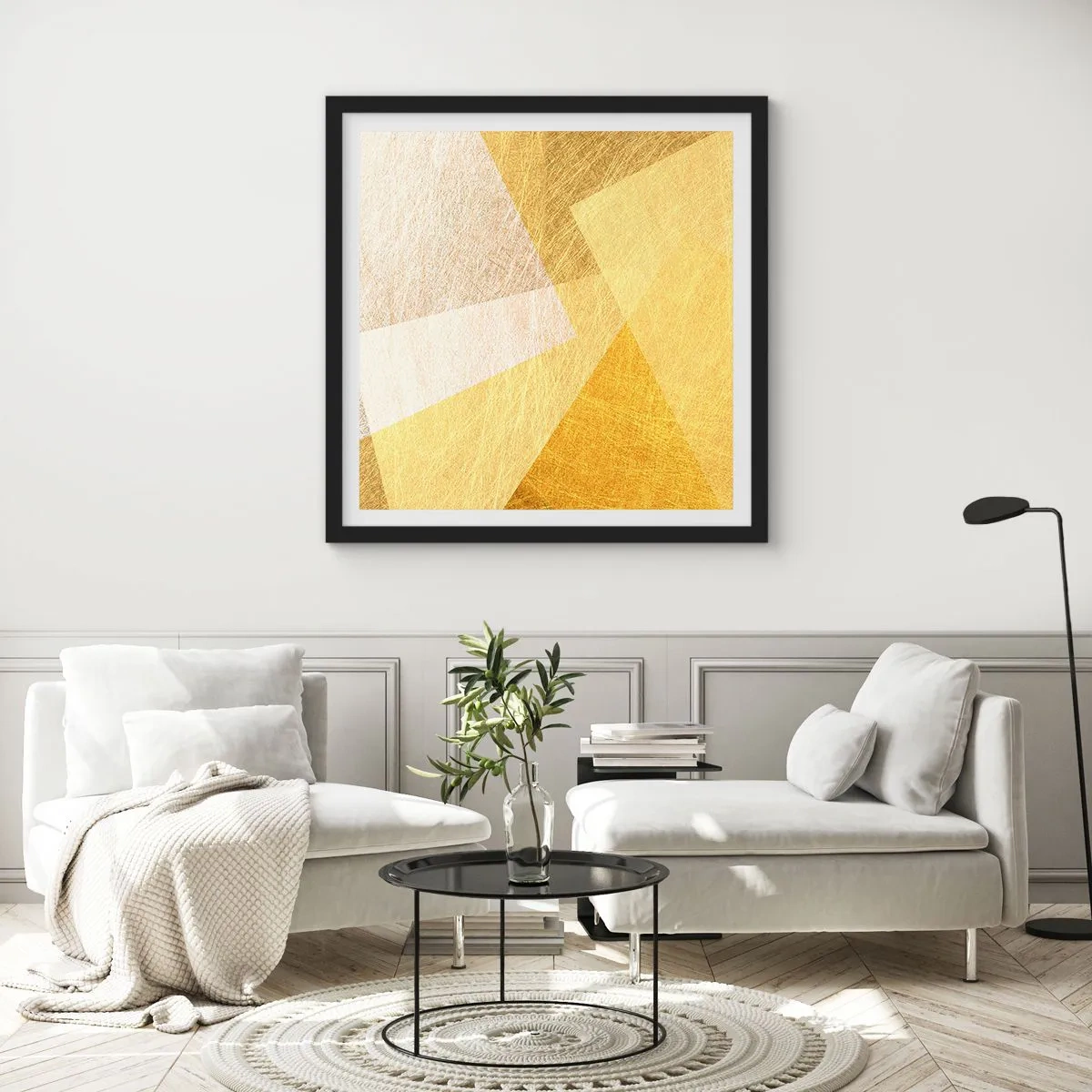 Plagát v čiernom ráme - Počasie geometrie - 30x30 cm